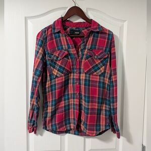 **3/$16 SALE -  Pink Hurley Plaid Button-Up Shirt